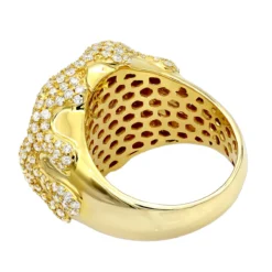 4 Carat Men's Diamond Ring Dripping Design 14K Yellow Gold Luxurman -Outlet Bijou Lush Store jewelry 4 carat unique mens diamond ring melting gold designer luxurman rings 14k gold backye