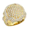 4 Carat Men's Diamond Ring Dripping Design 14K Yellow Gold Luxurman -Outlet Bijou Lush Store jewelry 4 carat unique mens diamond ring melting gold designer luxurman rings 14k gold mainye