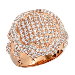 4 Carat Men's Diamond Ring Dripping Design 14K Yellow Gold Luxurman -Outlet Bijou Lush Store jewelry 4 carat unique mens diamond ring melting gold designer luxurman rings 14k gold ro