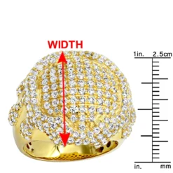 4 Carat Men's Diamond Ring Dripping Design 14K Yellow Gold Luxurman -Outlet Bijou Lush Store jewelry 4 carat unique mens diamond ring melting gold designer luxurman rings 14k gold rulerye