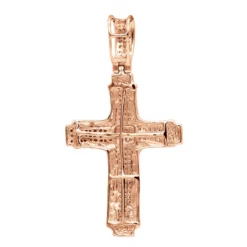Affordable 14K White Gold Small Diamond Cross Pendant For Men & Women -Outlet Bijou Lush Store jewelry affordable real 14k gold small diamond cross pendant for men women backro