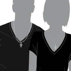 Affordable 14K White Gold Small Diamond Cross Pendant For Men & Women -Outlet Bijou Lush Store jewelry affordable real 14k gold small diamond cross pendant for men women bodwh