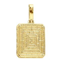 Big 14K Yellow Gold Iced Out Diamond Dog Tag Pendant For Men 8 Carats 2.25 Inches -Outlet Bijou Lush Store jewelry big 14k gold iced out diamond dog tag pendant for men 8 carats 225 inches 803182 backye