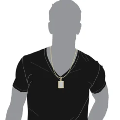 Big 14K Yellow Gold Iced Out Diamond Dog Tag Pendant For Men 8 Carats 2.25 Inches -Outlet Bijou Lush Store jewelry big 14k gold iced out diamond dog tag pendant for men 8 carats 225 inches 803182 bodye