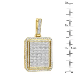 Big 14K Yellow Gold Iced Out Diamond Dog Tag Pendant For Men 8 Carats 2.25 Inches -Outlet Bijou Lush Store jewelry big 14k gold iced out diamond dog tag pendant for men 8 carats 225 inches 803182 rulerye