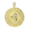 Custom Aztec Sun Stone Calendar Coin Diamond Pendant 18K Yellow Gold For Men -Outlet Bijou Lush Store jewelry custom aztec sun stone calendar coin diamond pendant in 18k gold for men mainye