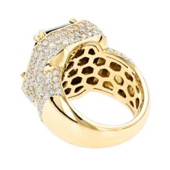 Custom Made 14K Yellow Gold Diamond Ring With Black Onyx For Men And Women 4.65ct -Outlet Bijou Lush Store jewelry custom made 14k gold diamond ring with black onyx for men and women 465ct backye