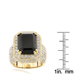Custom Made 14K Yellow Gold Diamond Ring With Black Onyx For Men And Women 4.65ct -Outlet Bijou Lush Store jewelry custom made 14k gold diamond ring with black onyx for men and women 465ct rulerye