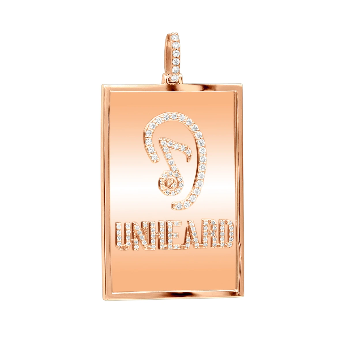 Custom-made 14K Rose Gold Diamond Unheard Pendant For Men 1.4Ct 3 Custom-made 14K Rose Gold Diamond Unheard Pendant For Men 1.4Ct