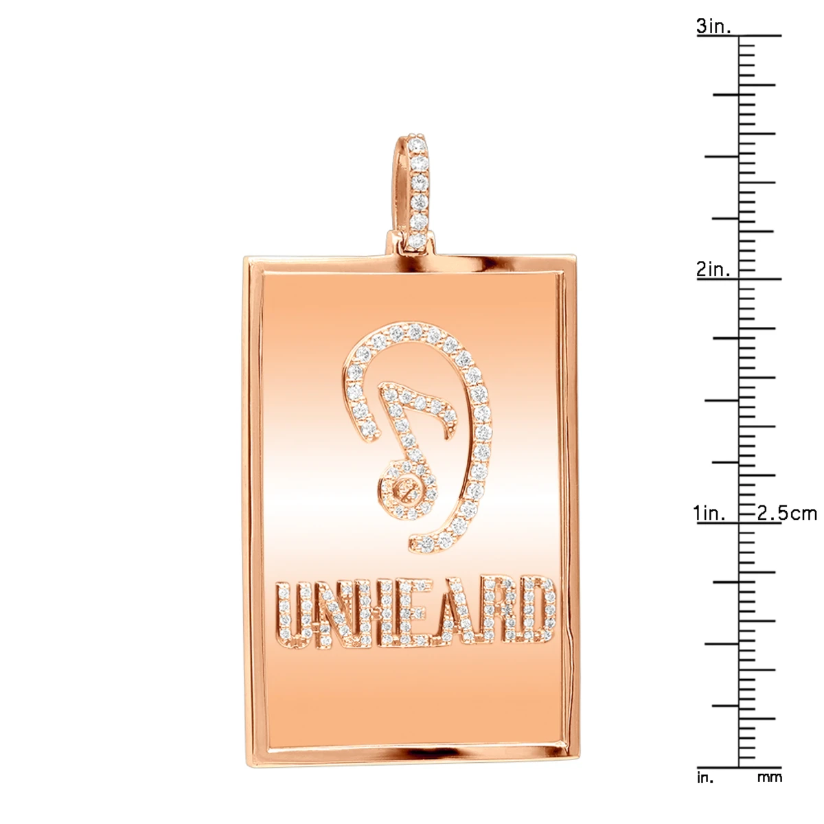 Custom-made 14K Rose Gold Diamond Unheard Pendant For Men 1.4Ct 10 Custom-made 14K Rose Gold Diamond Unheard Pendant For Men 1.4Ct - Image 8