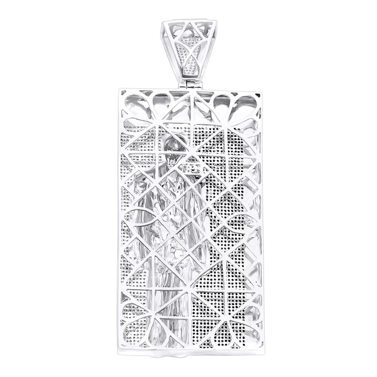 14K White Gold Tony Montana Scarface Character Diamond Pendant For Men 6 14K White Gold Tony Montana Scarface Character Diamond Pendant For Men - Image 4
