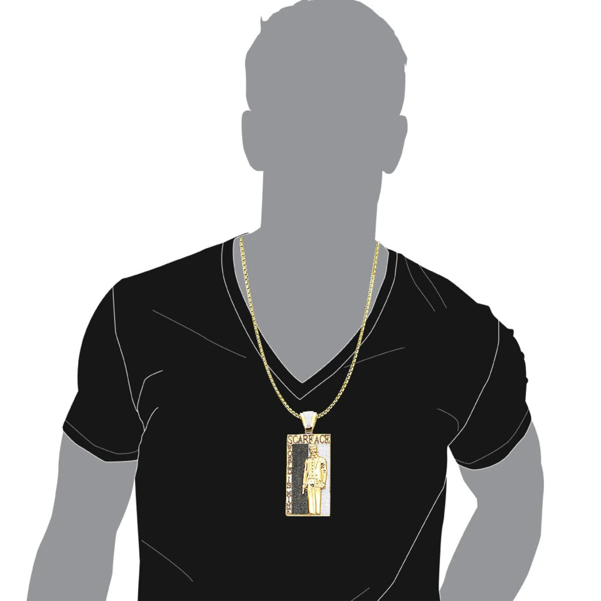 14K White Gold Tony Montana Scarface Character Diamond Pendant For Men 10 14K White Gold Tony Montana Scarface Character Diamond Pendant For Men - Image 8