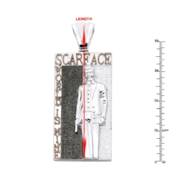 14K White Gold Tony Montana Scarface Character Diamond Pendant For Men 23 14K White Gold Tony Montana Scarface Character Diamond Pendant For Men -Outlet Bijou Lush Store jewelry custom real 14k gold tony montana scarface character diamond pendant for men rulerwh