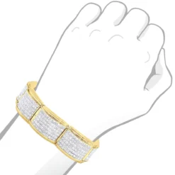 Designer 45ct Men's Diamond Bracelet 14K Yellow Gold Princess Cut Invisible Set Diamonds 13 Designer 45ct Men's Diamond Bracelet 14K Yellow Gold Princess Cut Invisible Set Diamonds -Outlet Bijou Lush Store jewelry designer 45ct mens diamond bracelet 14k gold princess cut invisible set diamonds bodye