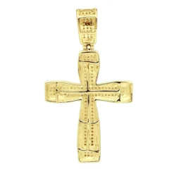 Double Layer 14K White Gold Pave Diamond Cross Pendant For Men & Women 0.75c 14 Double Layer 14K White Gold Pave Diamond Cross Pendant For Men & Women 0.75c -Outlet Bijou Lush Store jewelry double layer real 14k gold pave diamond cross pendant for men women 075c backye