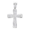 Double Layer 14K White Gold Pave Diamond Cross Pendant For Men & Women 0.75c -Outlet Bijou Lush Store jewelry double layer real 14k gold pave diamond cross pendant for men women 075c mainwh