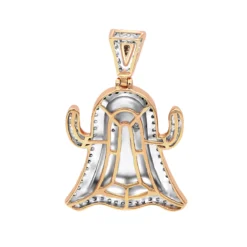 Emoji Ghost Symbol Real Diamond Pendant For Men 1CT 14K Yellow Gold By Luxurman -Outlet Bijou Lush Store jewelry emoji ghost symbol real diamond pendant for men 1ct 14k gold by luxurman backro 2