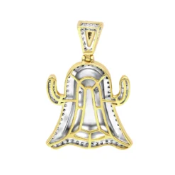 Emoji Ghost Symbol Real Diamond Pendant For Men 1CT 14K Yellow Gold By Luxurman -Outlet Bijou Lush Store jewelry emoji ghost symbol real diamond pendant for men 1ct 14k gold by luxurman backye 2