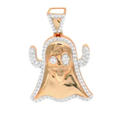 Emoji Ghost Symbol Real Diamond Pendant For Men 1CT 14K Yellow Gold By Luxurman -Outlet Bijou Lush Store jewelry emoji ghost symbol real diamond pendant for men 1ct 14k gold by luxurman ro 2