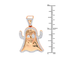Emoji Ghost Symbol Real Diamond Pendant For Men 1CT 14K Yellow Gold By Luxurman -Outlet Bijou Lush Store jewelry emoji ghost symbol real diamond pendant for men 1ct 14k gold by luxurman rulerro 2