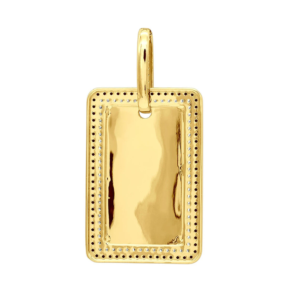 Engravable 2 Carat Black And White Diamond Dog Tag Pendant For Men 14K White Gold 7 Engravable 2 Carat Black And White Diamond Dog Tag Pendant For Men 14K White Gold - Image 5