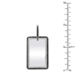 Engravable 2 Carat Black And White Diamond Dog Tag Pendant For Men 14K White Gold 17 Engravable 2 Carat Black And White Diamond Dog Tag Pendant For Men 14K White Gold -Outlet Bijou Lush Store jewelry engravable 2 carat black and white diamond dog tag pendant for men 14k gold 000868 rulerwh 1