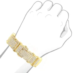 Fully Iced Out VS Diamond Bracelet For Men 14K Yellow Gold By Joe Rodeo 21 Carats -Outlet Bijou Lush Store jewelry fulliy iced out vs diamond bracelet for men in 14k gold by joe rodeo 21 carats bodye