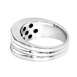 G VS Invisible Princess Cut Diamond Ring For Men 14K White Gold Band 2.5CT -Outlet Bijou Lush Store jewelry g vs invisible princess cut diamond ring for men 14k gold band 25ct backwh