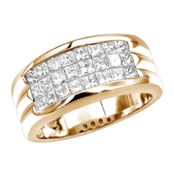 G VS Invisible Princess Cut Diamond Ring For Men 14K White Gold Band 2.5CT -Outlet Bijou Lush Store jewelry g vs invisible princess cut diamond ring for men 14k gold band 25ct ro