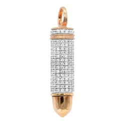 Genuine Diamond Bullet Pendant 10K Yellow Gold 0.75CT By Luxurman -Outlet Bijou Lush Store jewelry genuine diamond bullet pendant in real 10k gold 075ct by luxurman ro