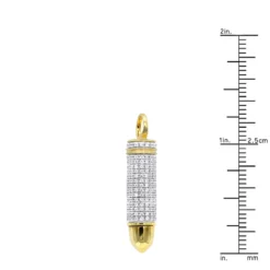 Genuine Diamond Bullet Pendant 10K Yellow Gold 0.75CT By Luxurman -Outlet Bijou Lush Store jewelry genuine diamond bullet pendant in real 10k gold 075ct by luxurman rulerye