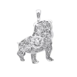 Genuine White Black Yellow Pink Diamond Bulldog Pendant 14K White Gold 17.23ct -Outlet Bijou Lush Store jewelry genuine white black yellow pink diamond bulldog pendant in real 14k gold 1723ct backwh