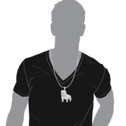 Genuine White Black Yellow Pink Diamond Bulldog Pendant 14K White Gold 17.23ct -Outlet Bijou Lush Store jewelry genuine white black yellow pink diamond bulldog pendant in real 14k gold 1723ct bodwh