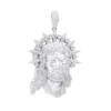 Unique Hip Hop Large Diamond 14K White Gold Jesus Head Pendant -Outlet Bijou Lush Store jewelry hip hop jewelry pieces unique large diamond 14k gold jesus head pendant mainwh