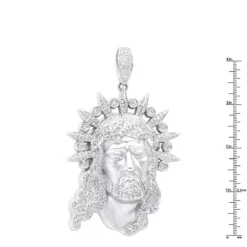 Unique Hip Hop Large Diamond 14K White Gold Jesus Head Pendant 13 Unique Hip Hop Large Diamond 14K White Gold Jesus Head Pendant -Outlet Bijou Lush Store jewelry hip hop jewelry pieces unique large diamond 14k gold jesus head pendant rulerwh