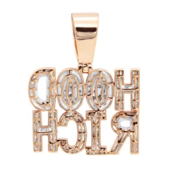 Hip Hop 10K Yellow Gold Rich Hood Pendant For Men 2CT Diamonds -Outlet Bijou Lush Store jewelry hip hop jewelry real 10k gold rich hood pendant for men 185ct diamonds backro 1