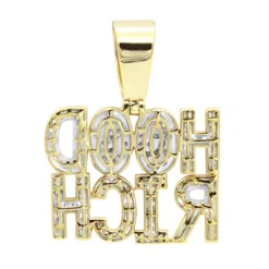 Hip Hop 10K Yellow Gold Rich Hood Pendant For Men 2CT Diamonds -Outlet Bijou Lush Store jewelry hip hop jewelry real 10k gold rich hood pendant for men 185ct diamonds backye 1