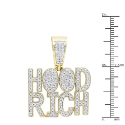 Hip Hop 10K Yellow Gold Rich Hood Pendant For Men 2CT Diamonds -Outlet Bijou Lush Store jewelry hip hop jewelry real 10k gold rich hood pendant for men 185ct diamonds rulerye 1