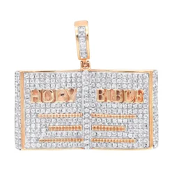 Hip Hop Holy Bible Charm 10K Yellow Gold Pendant For Men 1ct Diamonds -Outlet Bijou Lush Store jewelry holy bible charm real 10k gold pendant for men 1ct diamonds hip hop jewelry ro 2