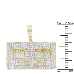 Hip Hop Holy Bible Charm 10K Yellow Gold Pendant For Men 1ct Diamonds -Outlet Bijou Lush Store jewelry holy bible charm real 10k gold pendant for men 1ct diamonds hip hop jewelry rulerye 2