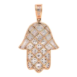 Jewish Large Iced Out Hamsa Hand Pendant 14K Yellow Gold 2CT Diamond Charm 15 Jewish Large Iced Out Hamsa Hand Pendant 14K Yellow Gold 2CT Diamond Charm -Outlet Bijou Lush Store jewelry jewish jewelry large iced out hamsa hand pendant 14k gold 2ct diamond charm backro