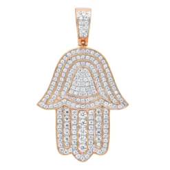 Jewish Large Iced Out Hamsa Hand Pendant 14K Yellow Gold 2CT Diamond Charm 12 Jewish Large Iced Out Hamsa Hand Pendant 14K Yellow Gold 2CT Diamond Charm -Outlet Bijou Lush Store jewelry jewish jewelry large iced out hamsa hand pendant 14k gold 2ct diamond charm ro