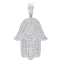 Jewish Large Iced Out Hamsa Hand Pendant 14K Yellow Gold 2CT Diamond Charm 11 Jewish Large Iced Out Hamsa Hand Pendant 14K Yellow Gold 2CT Diamond Charm -Outlet Bijou Lush Store jewelry jewish jewelry large iced out hamsa hand pendant 14k gold 2ct diamond charm wh