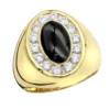 Large 1 Carat Black Onyx Diamond Ring For Men 14K Yellow Gold Pinky Ring -Outlet Bijou Lush Store jewelry large 1 carat black onyx diamond ring for men in 14k gold pinky ring mainye