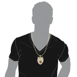 Large 10K Yellow Gold Diamond Lion Head Pendant For Men W Crown 4ct By Luxurman -Outlet Bijou Lush Store jewelry large 10k gold diamond lion head pendant for men w crown 4ct by luxurman bodye 1