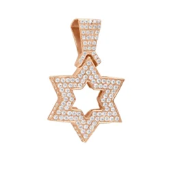 Large 14K Yellow Gold Diamond Star Of David Pendant For Men & Women -Outlet Bijou Lush Store jewelry large 14k gold diamond star of david pendant for men women jewish jewelry ro