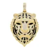 Large 14K Yellow Gold Men's Diamond Tiger Pendant With Black Enamel 10 Carats 2 Large 14K Yellow Gold Men's Diamond Tiger Pendant With Black Enamel 10 Carats -Outlet Bijou Lush Store jewelry large 14k gold mens diamond tiger pendant with black enamel 10 carats 000773 mainye