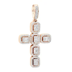 Large 2in Unique Men's Diamond Cross Pendant 14K White Gold Round Baguette Diamonds -Outlet Bijou Lush Store jewelry large 2in unique mens diamond cross pendant 14k gold round baguette diamonds 803179 ro