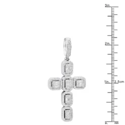 Large 2in Unique Men's Diamond Cross Pendant 14K White Gold Round Baguette Diamonds -Outlet Bijou Lush Store jewelry large 2in unique mens diamond cross pendant 14k gold round baguette diamonds 803179 rulerwh