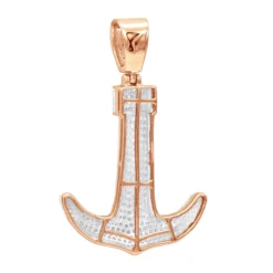 Large 10K Yellow Gold Diamond Anchor Pendant For Men 1.25 Carats 15 Large 10K Yellow Gold Diamond Anchor Pendant For Men 1.25 Carats -Outlet Bijou Lush Store jewelry large real 10k gold diamond anchor pendant for men 125 carats backro